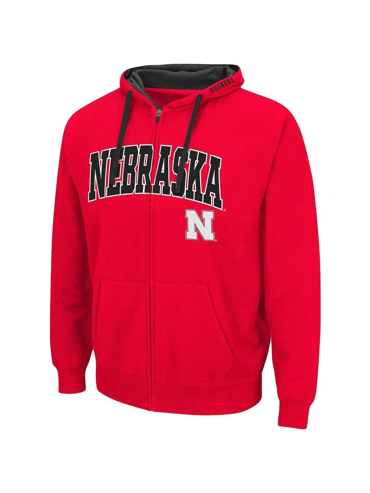 Мужская толстовка с молнией во всю длину Scarlet Nebraska Huskers Big and Tall Colosseum — изображение 3 из 3, алый