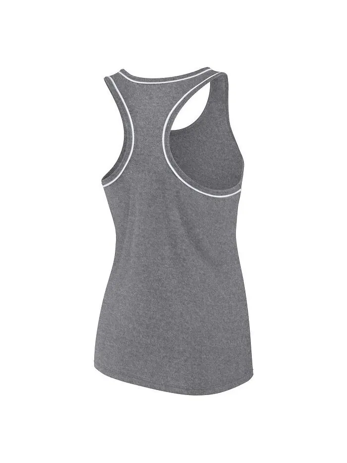 Женская майка с фирменным логотипом Heather Grey Oakland Athletics и логотипом Racerback Fanatics — изображение 2 из 3, серый