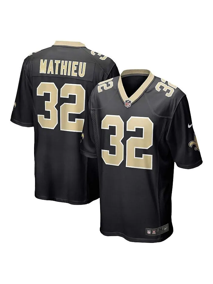 Мужская черная футболка Tyrann Mathieu New Orleans Saints Game Nike — изображение 1 из 3, черный