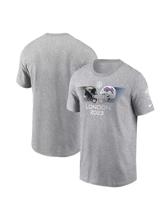 Футболка мужская Heather Charcoal Jacksonville Jaguars против Buffalo Bills 2023 London Game Nike — изображение 1 из 3