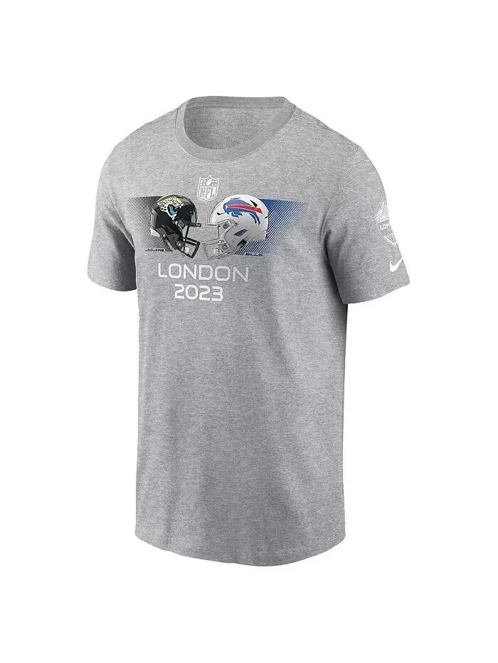 Футболка мужская Heather Charcoal Jacksonville Jaguars против Buffalo Bills 2023 London Game Nike — изображение 2 из 3