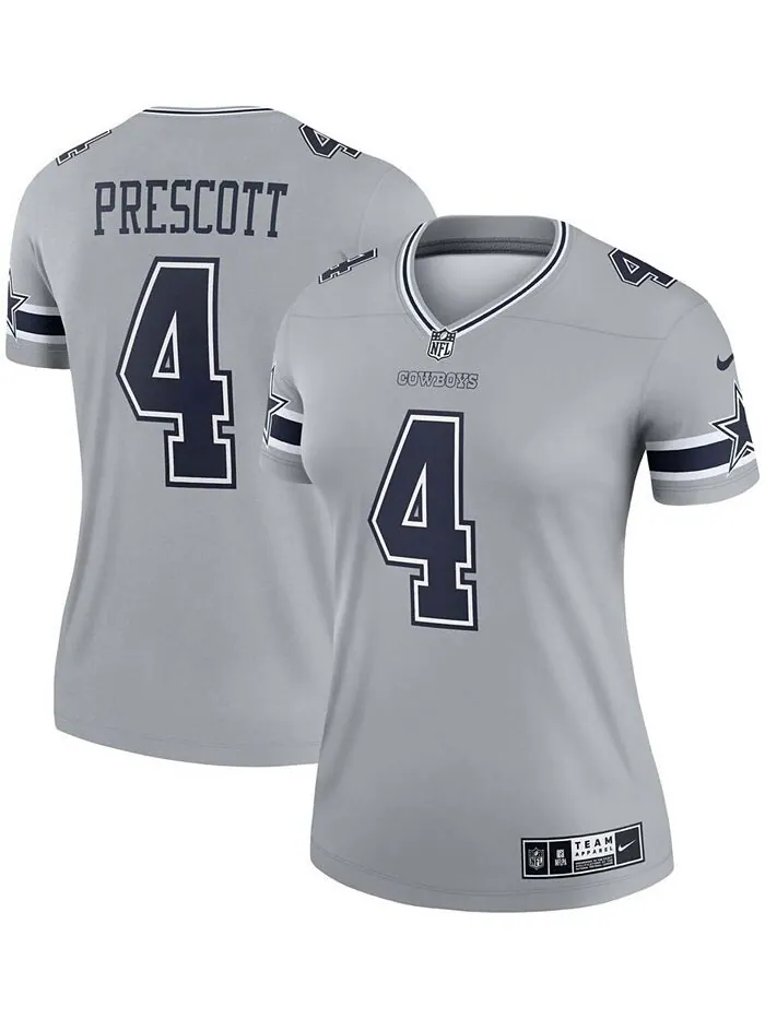 Женский серый трикотаж Dak Prescott Dallas Cowboys Inverted Legend Nike — изображение 1 из 3