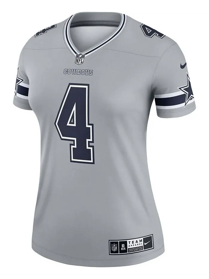 Женский серый трикотаж Dak Prescott Dallas Cowboys Inverted Legend Nike — изображение 2 из 3