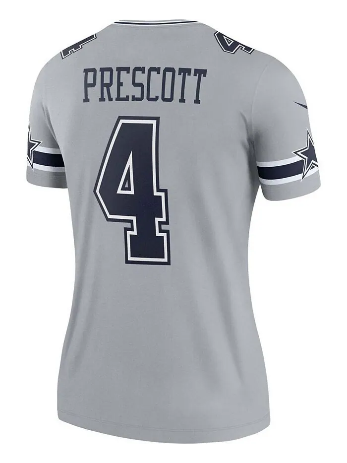 Женский серый трикотаж Dak Prescott Dallas Cowboys Inverted Legend Nike — изображение 3 из 3