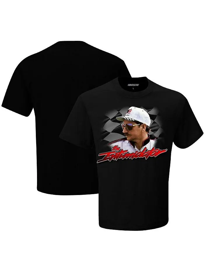 Мужская черная футболка Dale Earnhardt Intimidator Checkered Flag Sports — черный