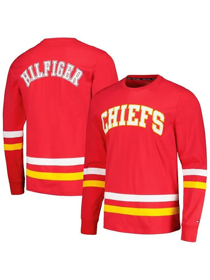 Мужская красно-золотая футболка Kansas City Chiefs Nolan с длинным рукавом Tommy Hilfiger — изображение 1 из 3