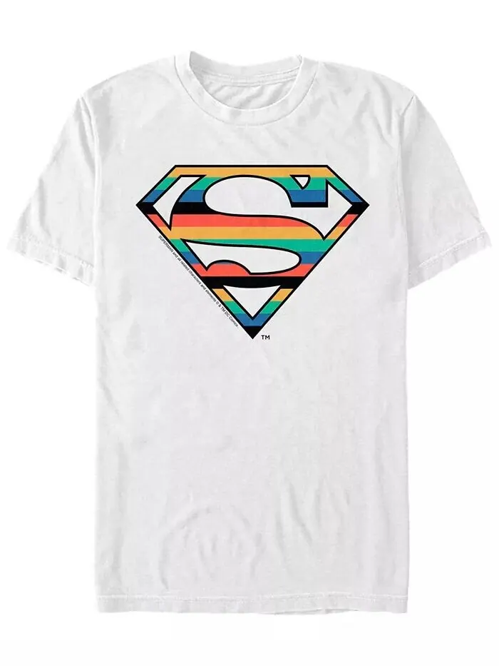 Мужская футболка с короткими рукавами и логотипом DC Superman Stripes Fifth Sun — изображение 1 из 1