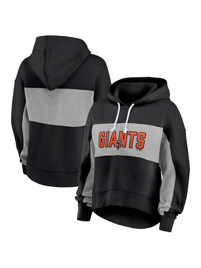 Женский черный пуловер с капюшоном с фирменным наполнением San Francisco Giants Fanatics — изображение 1 из 3