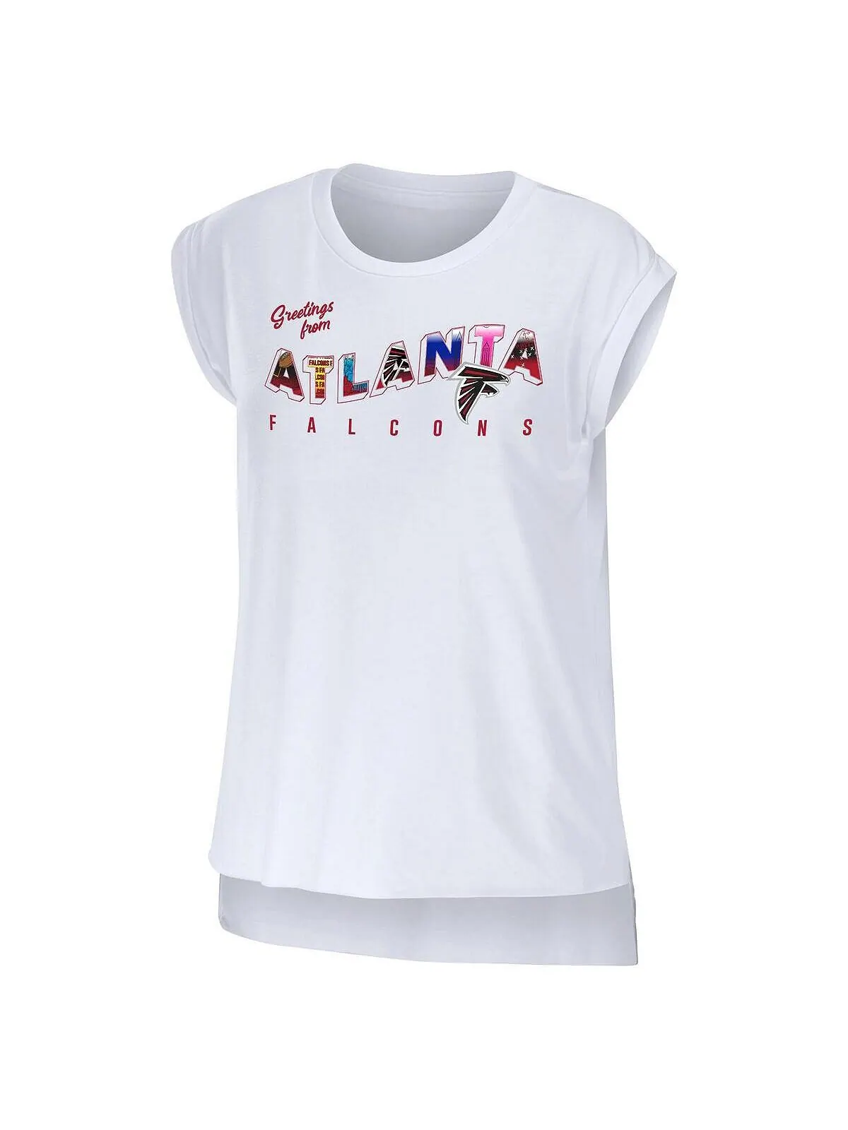 Женская футболка White Atlanta Falcons Greeting From Muscle WEAR by Erin Andrews — изображение 2 из 3, белый