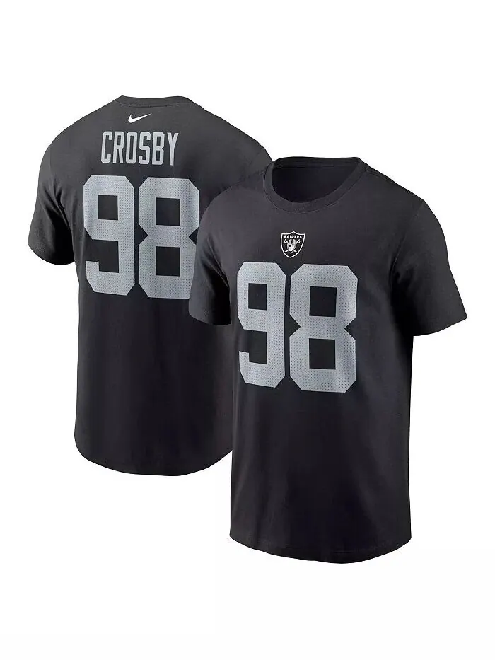 Футболка мужская Maxx Crosby Black Las Vegas Raiders с именем и номером игрока Nike