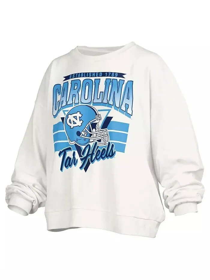Женская белая толстовка-свитшот оверсайз с логотипом North Carolina Tar Heels Janice Retro Pressbox — изображение 3 из 3