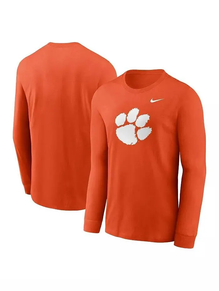 Мужская оранжевая футболка с длинным рукавом и логотипом Clemson Tigers Primary Nike — изображение 1 из 3