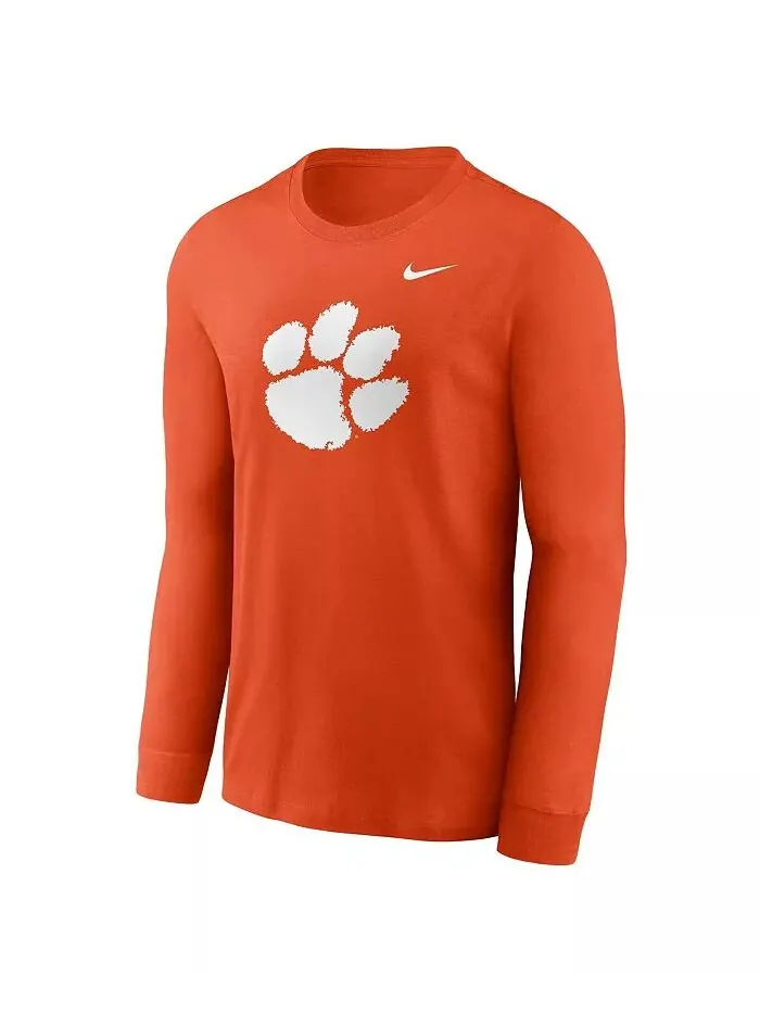 Мужская оранжевая футболка с длинным рукавом и логотипом Clemson Tigers Primary Nike — изображение 2 из 3