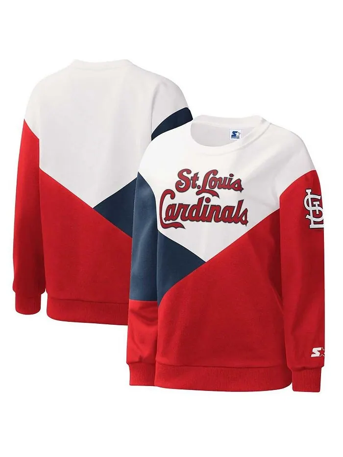 Женский бело-красный пуловер с капюшоном St. Louis Cardinals Starter — изображение 1 из 3, белый красный