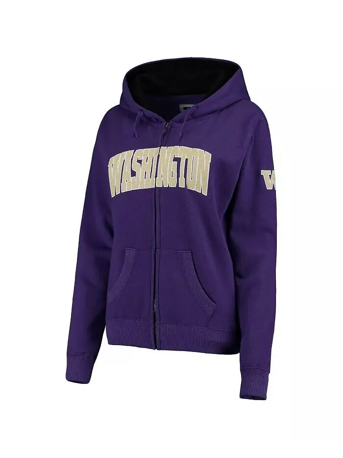 Женская фиолетовая толстовка Washington Huskies с арочным именем и застежкой-молнией Stadium — изображение 2 из 3