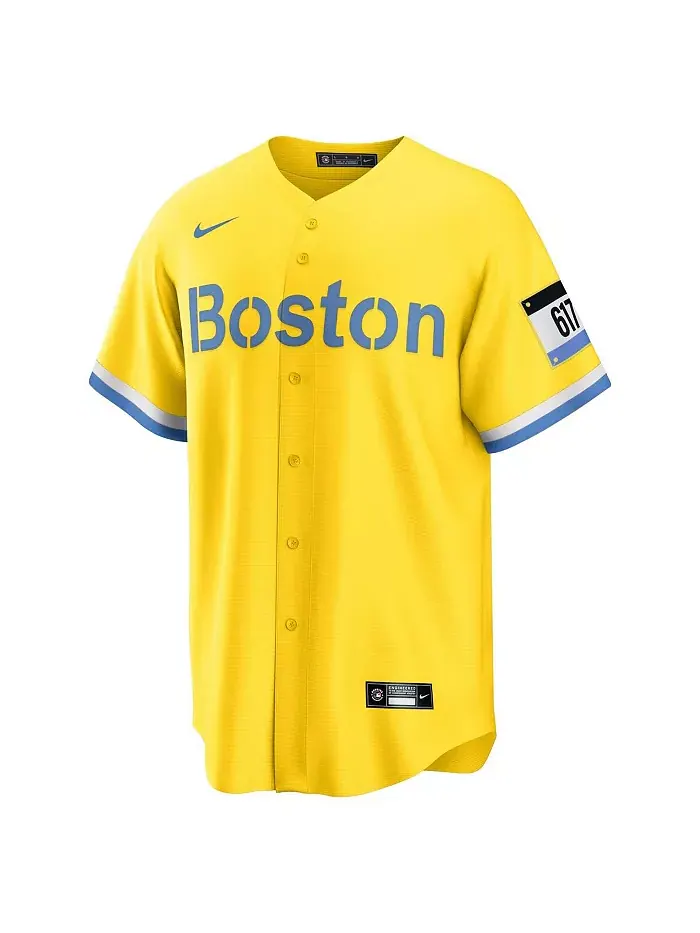 Мужская реплика джерси Дэвида Ортиса в золотом цвете Boston Red Sox из коллекции City Connect для — изображение 3 из 3