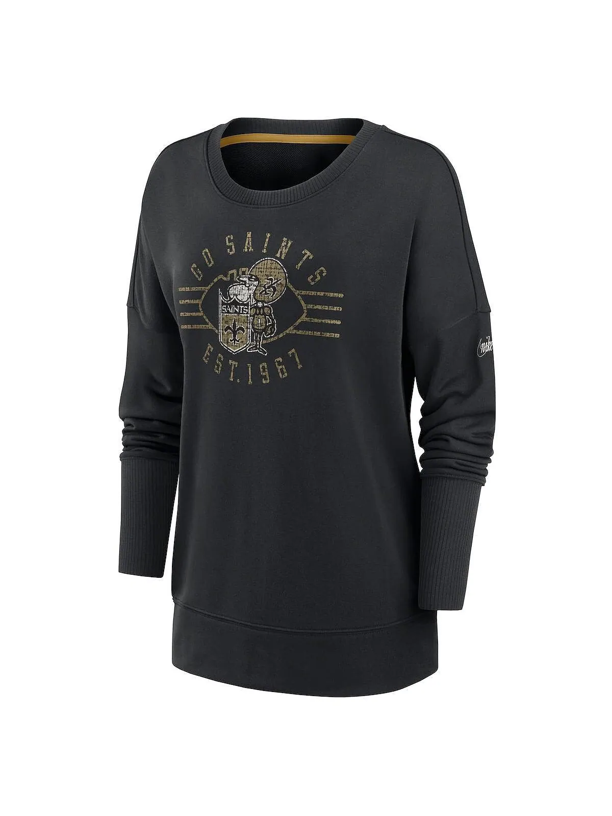 Женский черный пуловер New Orleans Saints Rewind Playback Icon Performance Nike — изображение 2 из 3