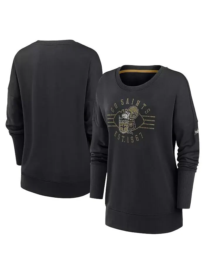 Женская черная толстовка-пуловер New Orleans Saints Rewind Playback Icon Performance Nike — изображение 1 из 3