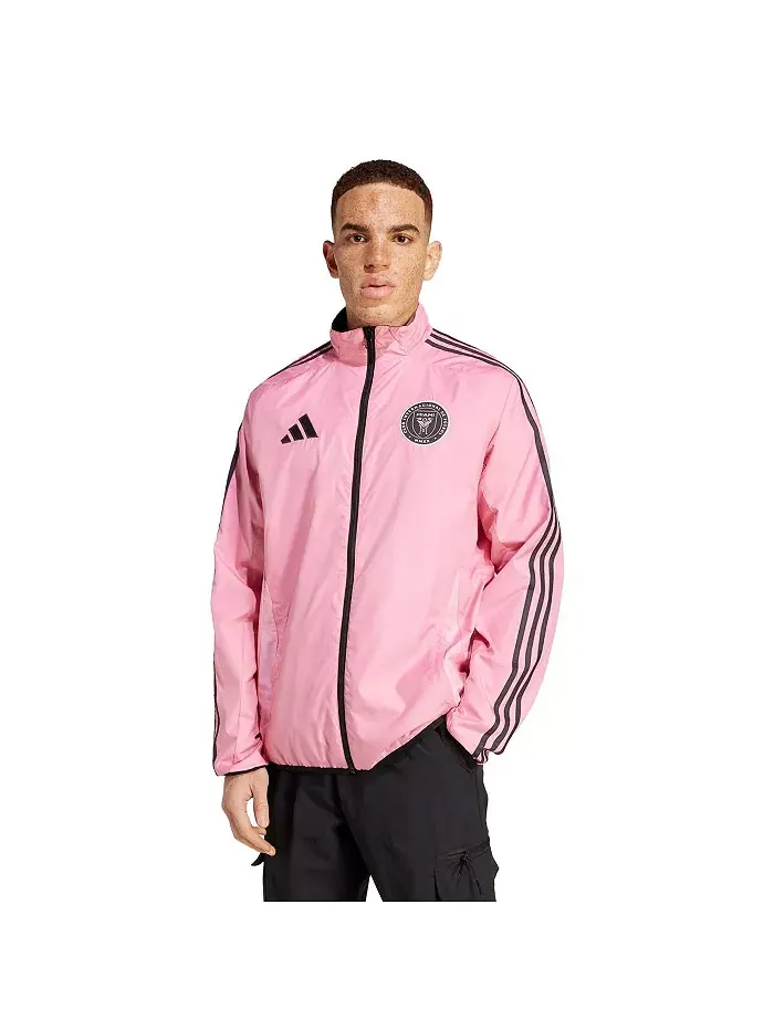 Мужская розово-черная реверсивная куртка Inter Miami CF 2025 Anthem на молнии adidas — изображение 3 из 5