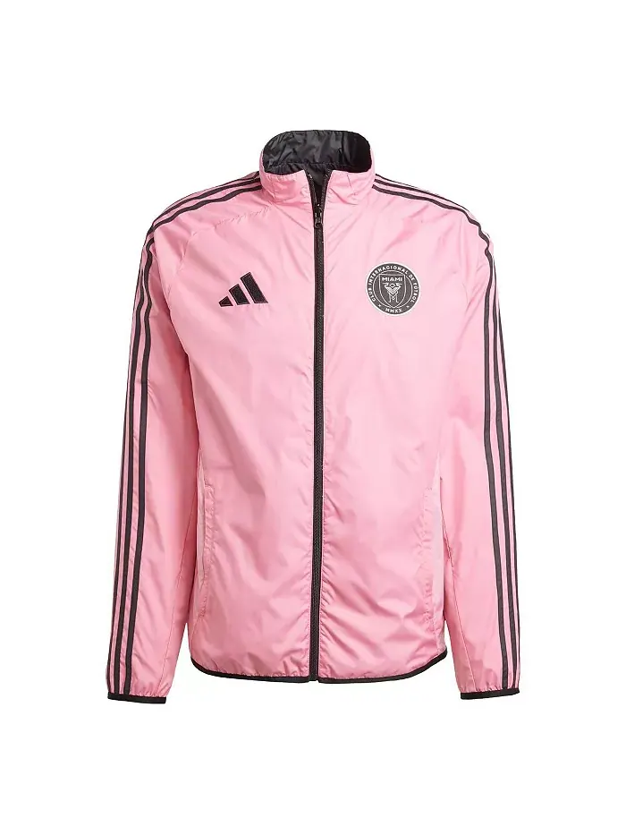 Мужская розово-черная реверсивная куртка Inter Miami CF 2025 Anthem на молнии adidas — изображение 5 из 5