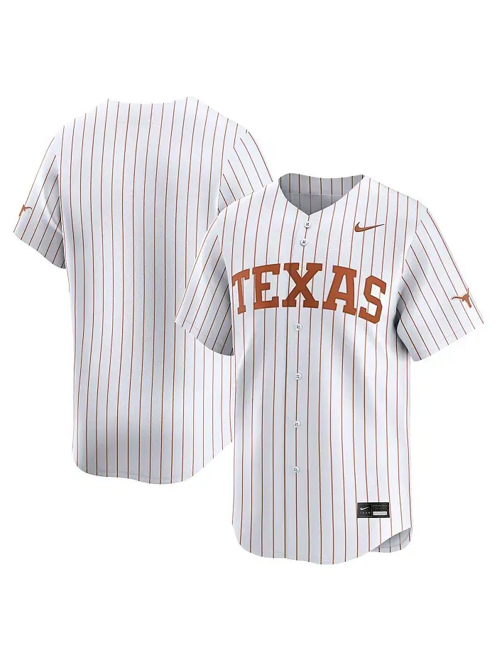 Мужская белая бейсбольная джерси Texas Longhorns College Limited в полоску Nike — изображение 1 из 3