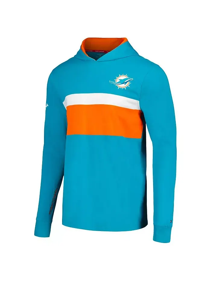 Мужская толстовка с длинным рукавом Aqua Miami Dolphins Morgan Tommy Hilfiger — изображение 2 из 3