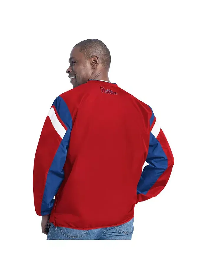 Мужская красная толстовка Philadelphia Phillies Double Coverage с V-образным вырезом G-III Sports — изображение 2 из 2