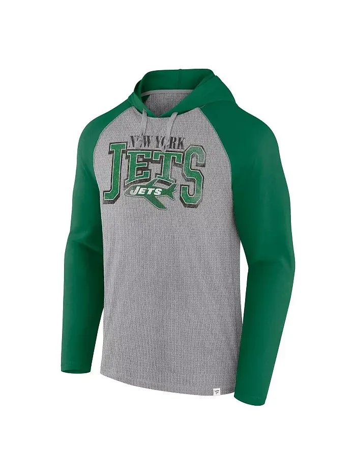 Мужская худи с длинным рукавом Under Center New York Jets серого/зеленого цвета Fanatics — изображение 2 из 3