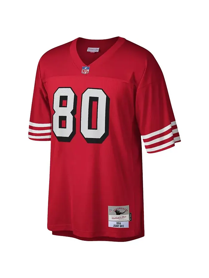 Мужская реплика джерси San Francisco 49ers 1994 Legacy в цвете scarlet с именем Jerry Rice Mitchell — изображение 3 из 3