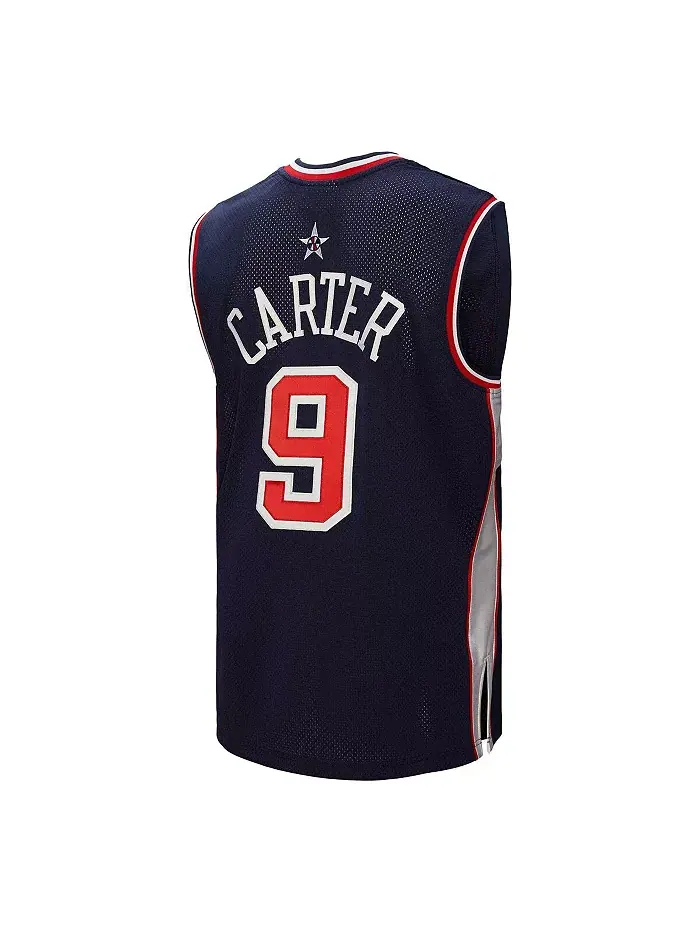 Мужская баскетбольная майка Vince Carter Navy USA 2000 года, подлинная Mitchell & Ness — изображение 2 из 4