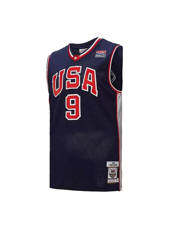 Мужская баскетбольная майка Vince Carter Navy USA 2000 года, подлинная Mitchell & Ness — изображение 3 из 4