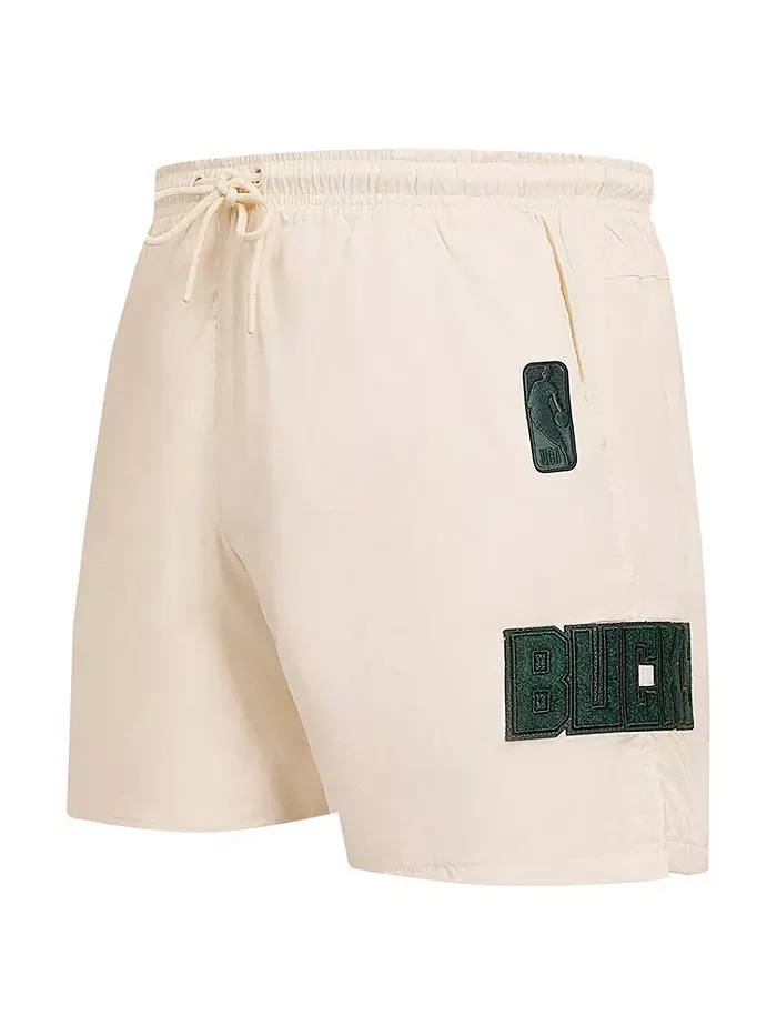 Мужские шорты Milwaukee Bucks Triple Tonal из ткани в кремовом цвете Pro Standard — изображение 4 из 4
