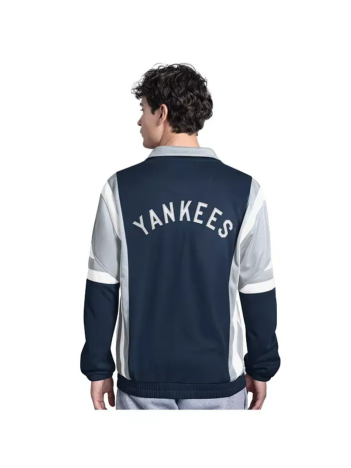 Мужская сине-серая трикотажная толстовка New York Yankees Contender на молнии Starter — изображение 2 из 2