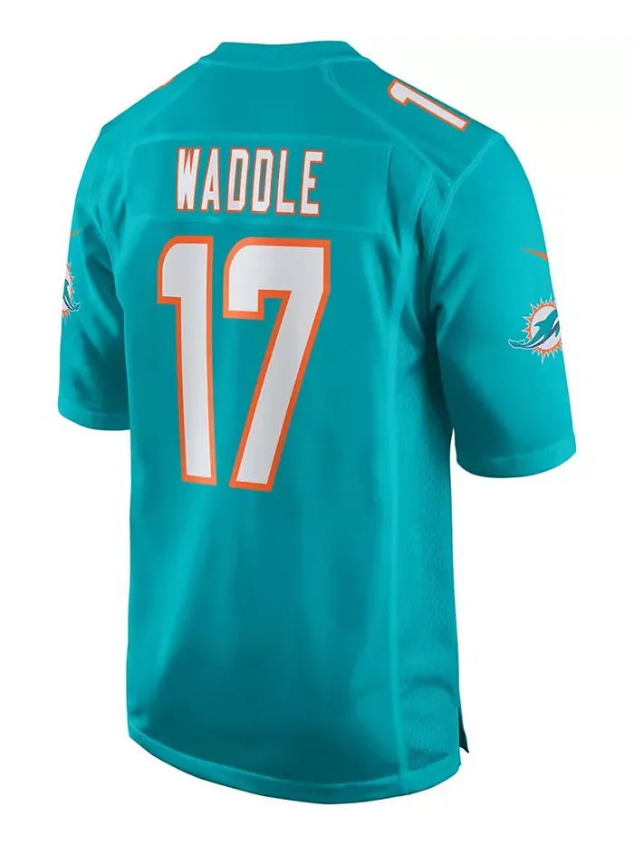 Мужская игровая футболка Jaylen Waddle Aqua Miami Dolphins Nike — изображение 2 из 3