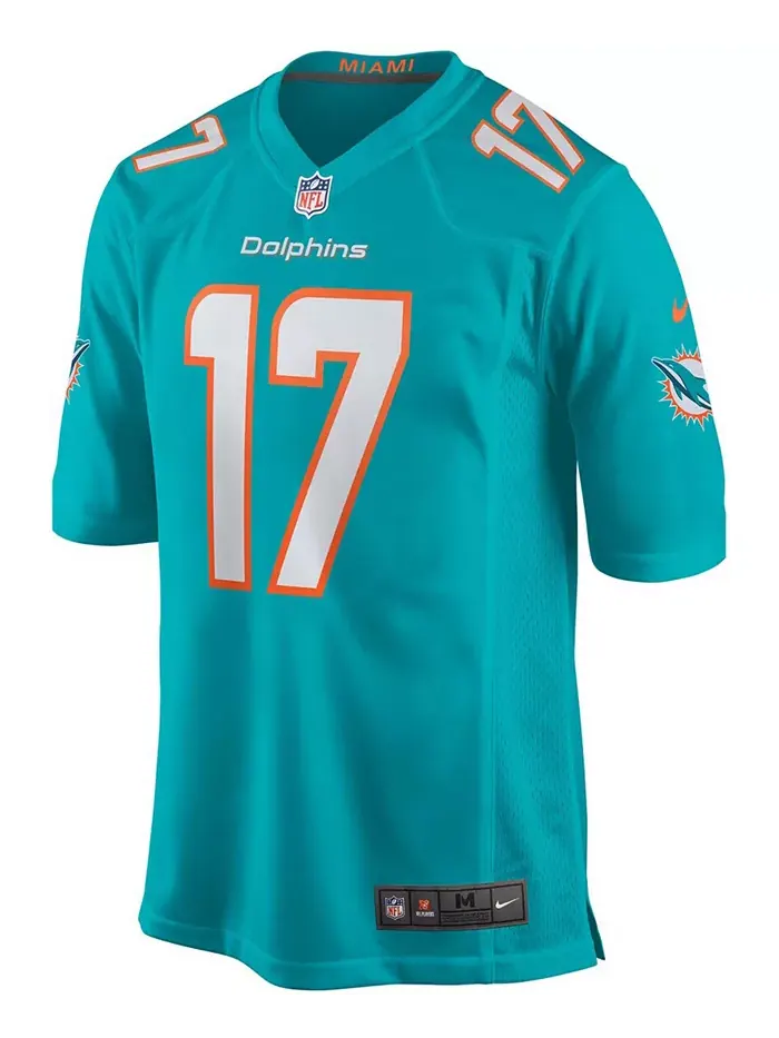 Мужская игровая футболка Jaylen Waddle Aqua Miami Dolphins Nike — изображение 3 из 3