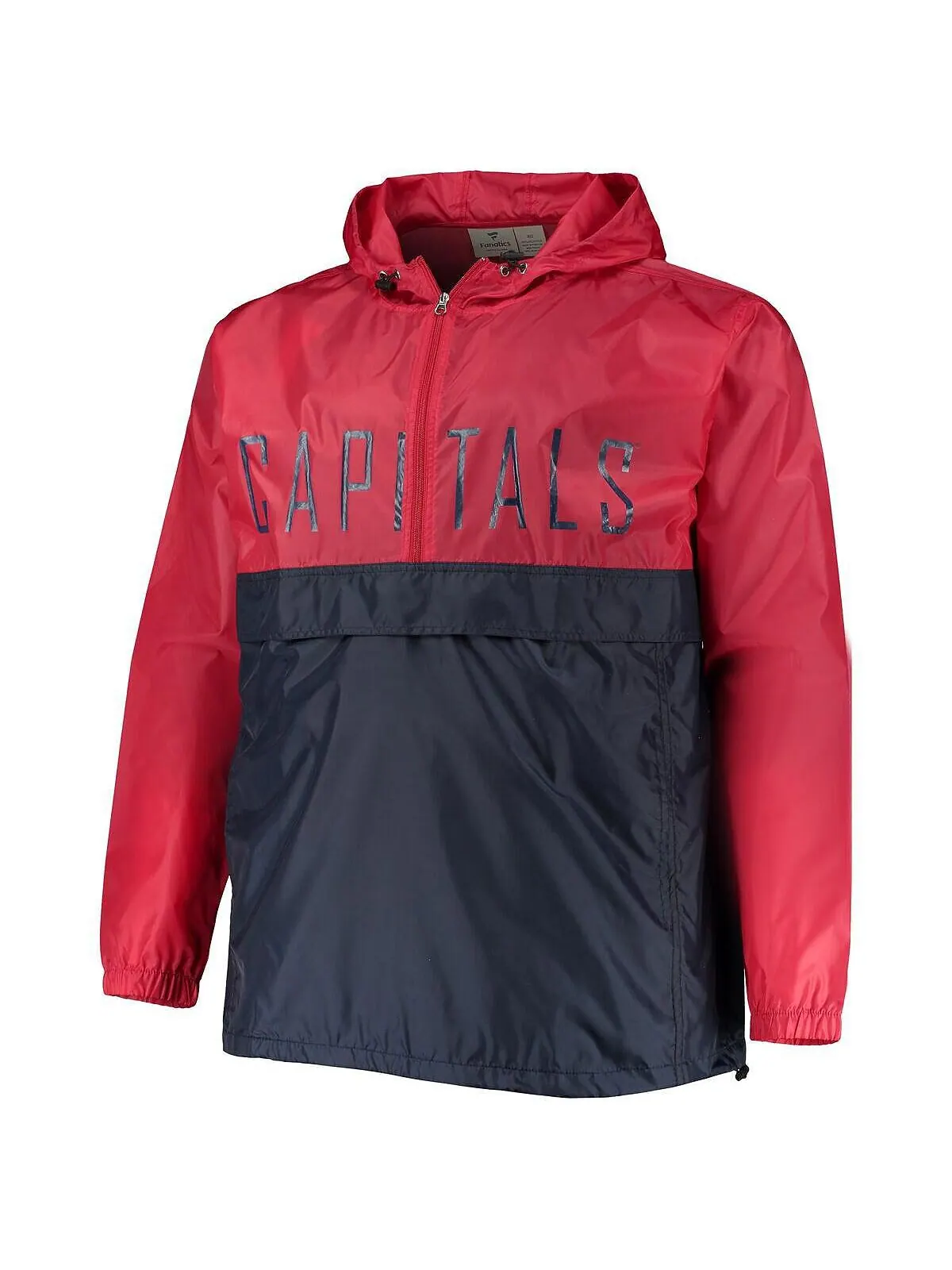 Мужская красная толстовка с капюшоном и капюшоном на молнии washington capitals big and tall anorak — изображение 2 из 3