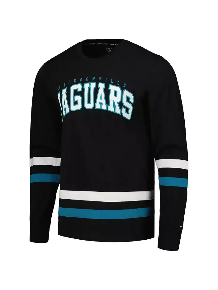 Мужская черная и бирюзовая футболка с длинным рукавом Nolan Jacksonville Jaguars Tommy Hilfiger — изображение 2 из 3