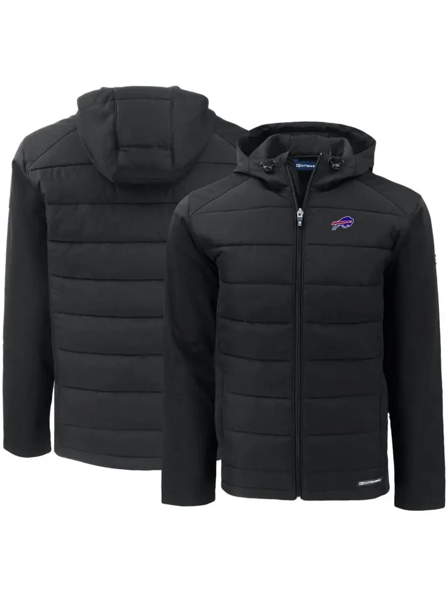 Куртка мужская с капюшоном, утепленная PrimaLoft, с вышивкой Buffalo Bills Cutter & Buck — изображение 1 из 3, черный