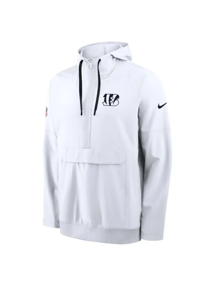 Ветрозащитная куртка-анорак с полузамком, модель Alt Anorak Nike — изображение 2 из 3, белый черный