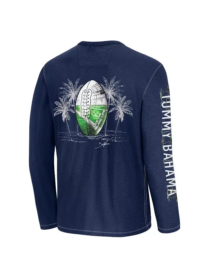 Мужская синяя футболка с длинным рукавом Dallas Cowboys Oasis Endzone Lux Tommy Bahama — изображение 3 из 3
