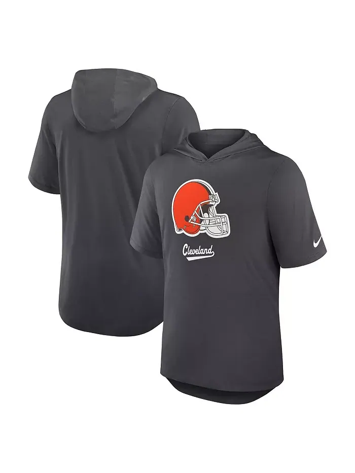 Мужская антрацитовая толстовка-футболка Cleveland Browns Tri-Blend Performance Nike — изображение 1 из 3