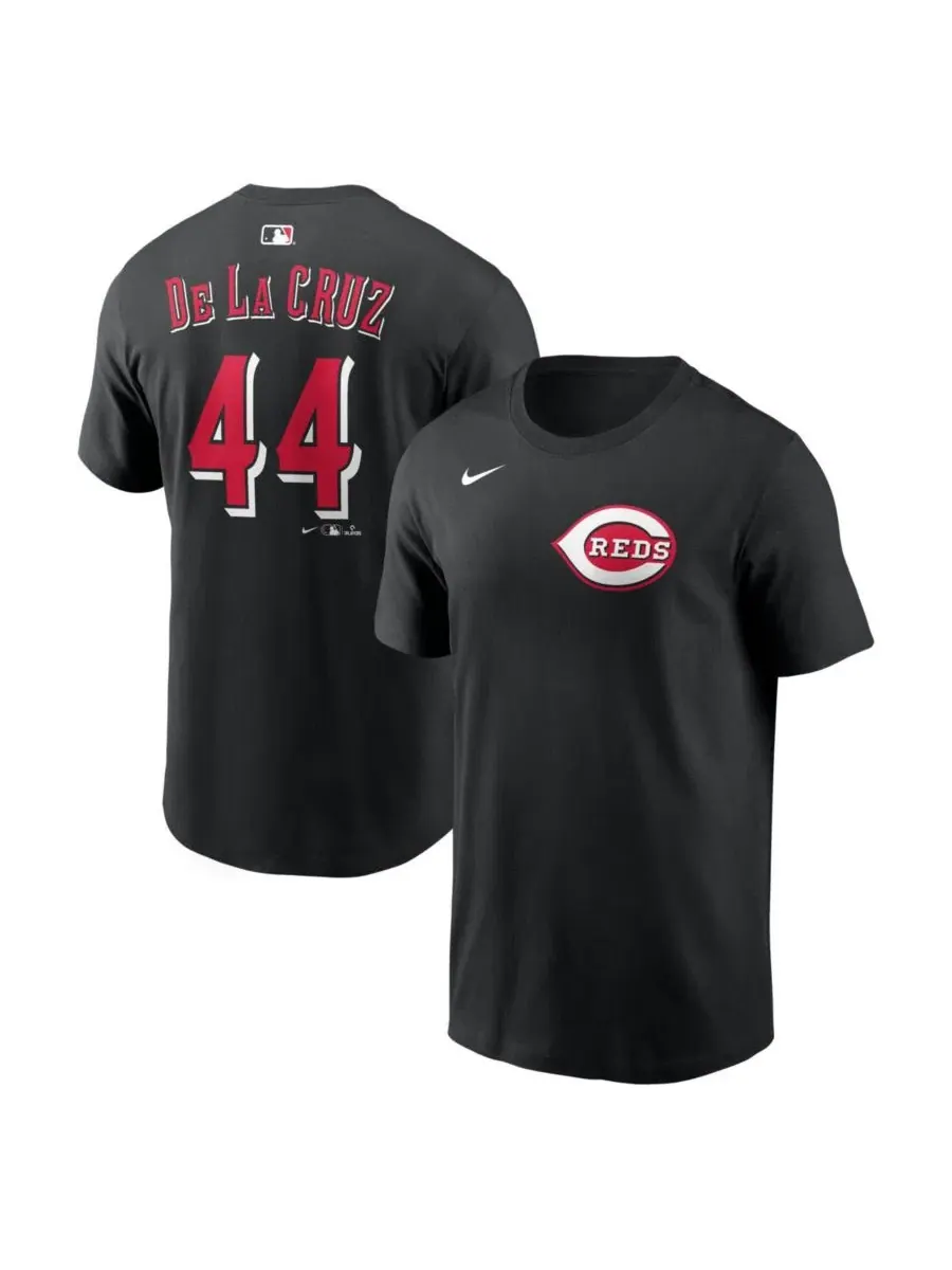 Футболка с игроком Элли Де Ла Крус Black Cincinnati Reds Nike — изображение 1 из 3, черный