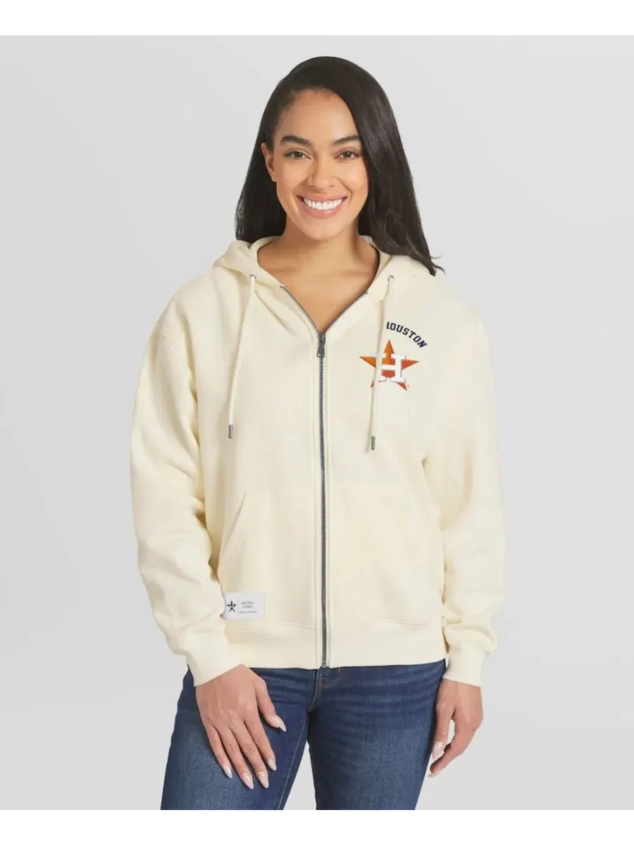 Худи женское с полной застежкой-молнией Houston Astros, модель Full-Zip WEAR by Erin Andrews — изображение 1 из 4, бежевый