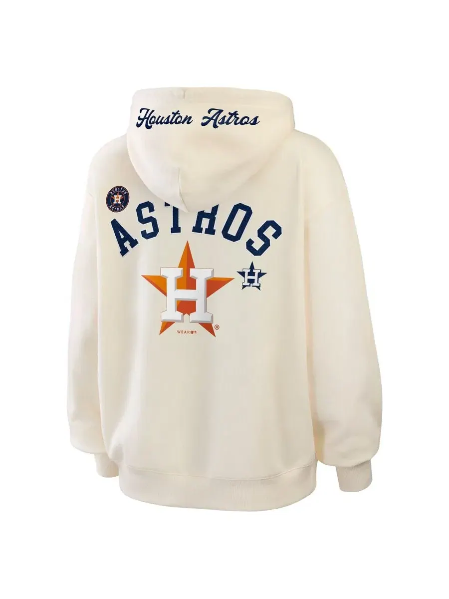 Худи женское с полной застежкой-молнией Houston Astros, модель Full-Zip WEAR by Erin Andrews — изображение 3 из 4, бежевый