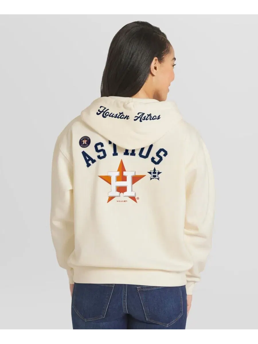 Худи женское с полной застежкой-молнией Houston Astros, модель Full-Zip WEAR by Erin Andrews — изображение 4 из 4, бежевый