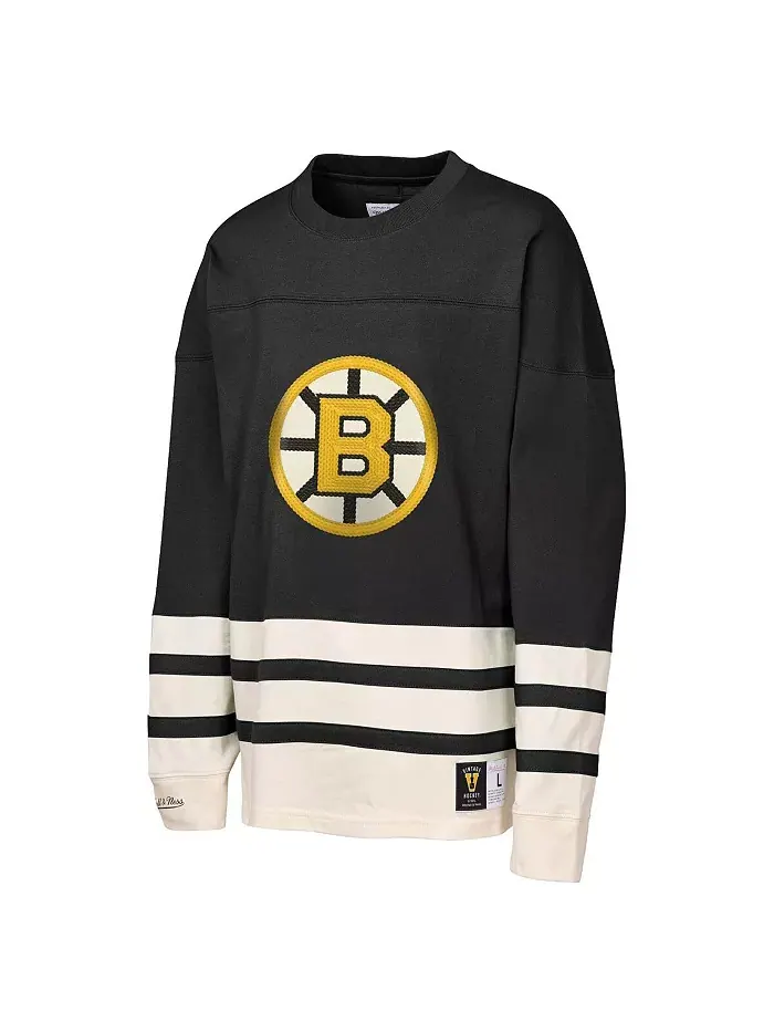 Футболка Boston Bruins Chainstitch Heavyweight с длинным рукавом для больших мальчиков и девочек — изображение 3 из 3