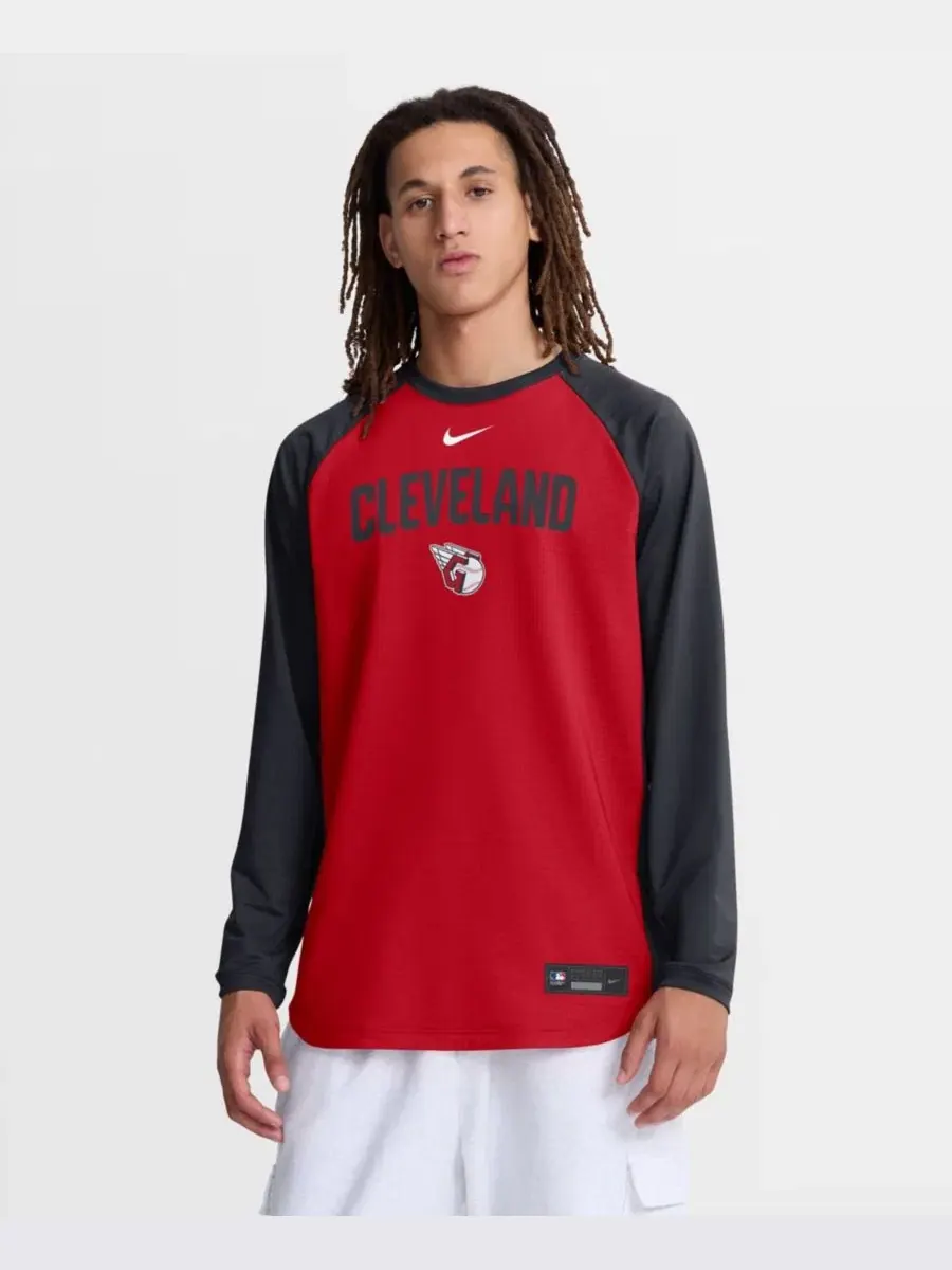 Свитшот с регланом Dri-FIT Nike Cleveland Guardians — изображение 1 из 5, красный