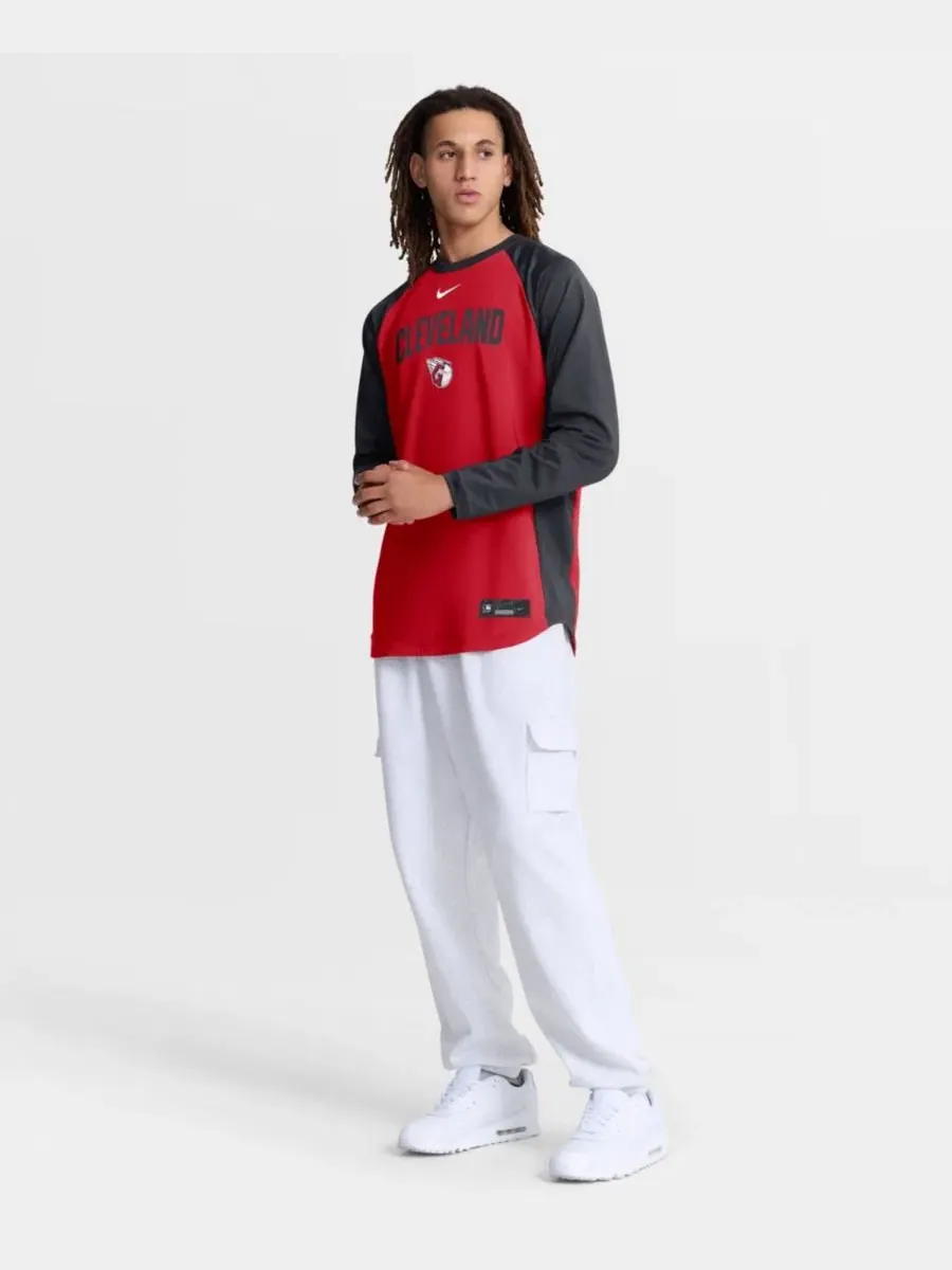 Свитшот с регланом Dri-FIT Nike Cleveland Guardians — изображение 3 из 5, красный
