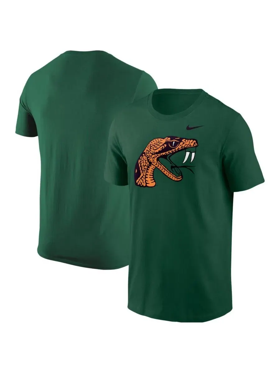 Футболка с принтом Florida A M Rattlers Primary Logo Nike — изображение 1 из 3, зеленый