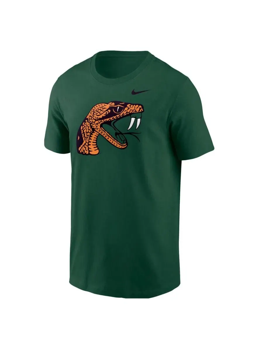 Футболка с принтом Florida A M Rattlers Primary Logo Nike — изображение 3 из 3, зеленый